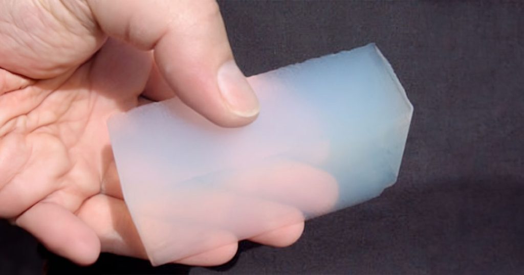 168eda23 533b 4064 9292 70158182bb0b A block of typical hydrophilic not waterproofed silica aerogel