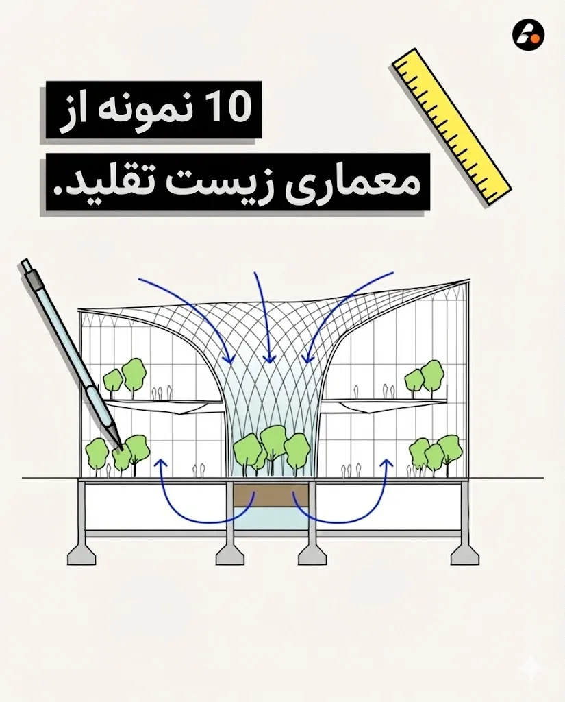 10 نمونه برجسته از معماری بیومیمتیک الهام از طبیعت برای آینده ای پایدار result